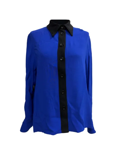 JOSEPH Two-tone button-down blouse Blue RFCPUGBCL716383W