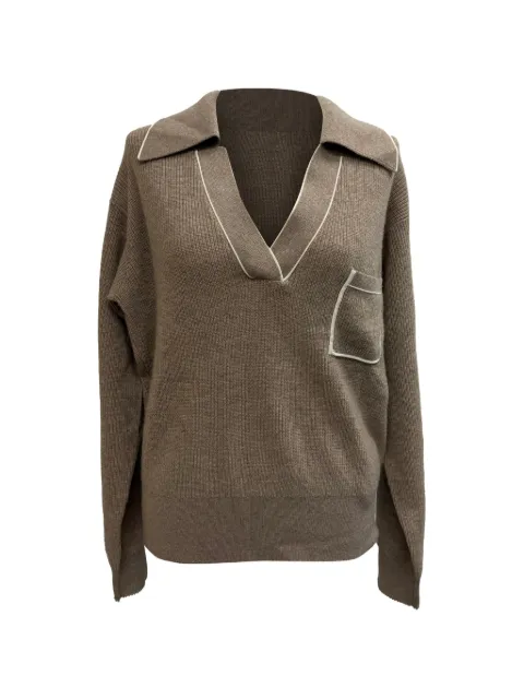 SANDRO Knitted collared sweater Neutrals RFCPUGBCL720135W