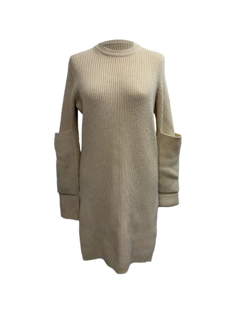 JOSEPH Ribbed-knit side-slit sweater dress Neutrals RFCPUGBCL717871W