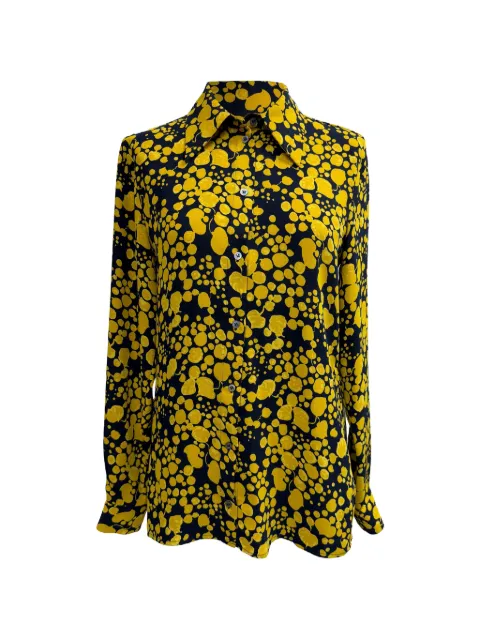 Victoria Beckham Printed crepe shirt Yellow RFCPUGBCL716386W