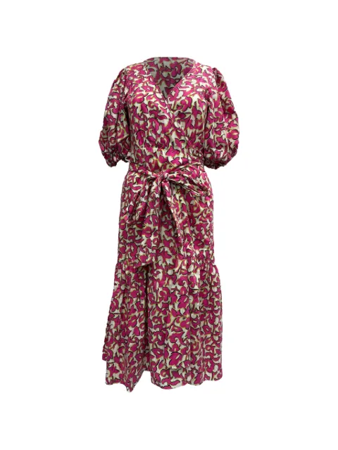 Diane Von Furstenberg Vintage Elektra printed wrap dress Pink TONPUGBCL542314W