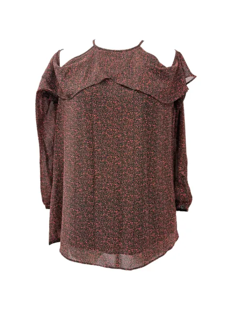 Michael Kors Vintage Ruffled paisley-print top Black TONPUGBCL569974W