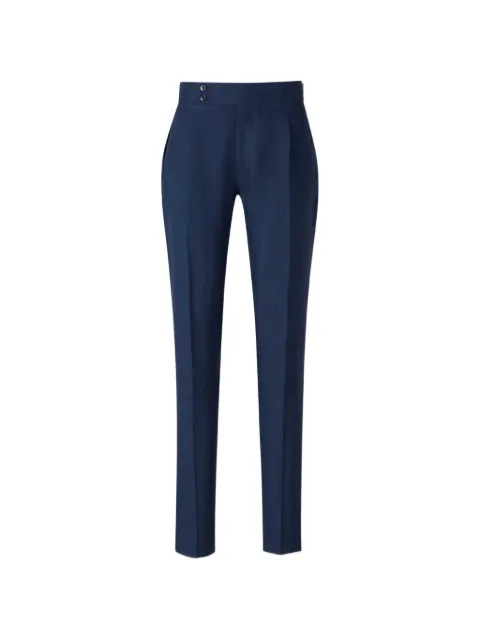 Scabal pleated side-adjuster trousers Blue W07H5262SHLINO