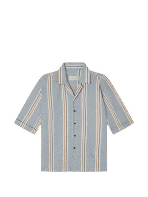Peregrine Quay Cuban stripe-pattern shirt Blue MCS1125