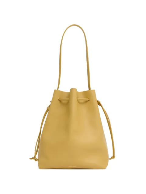 Mansur Gavriel Drawstring Cabas leather bucket bag Yellow WF25H182WTPAGLIA