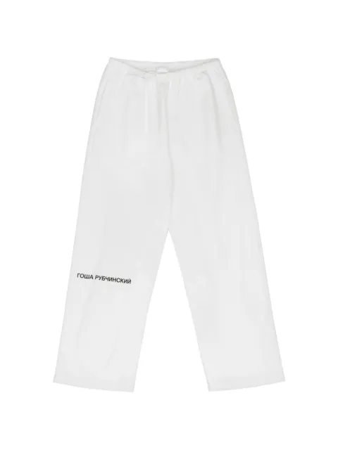 GOSHA RUBCHINSKIY logo-print track pants White SWP0301WHITE