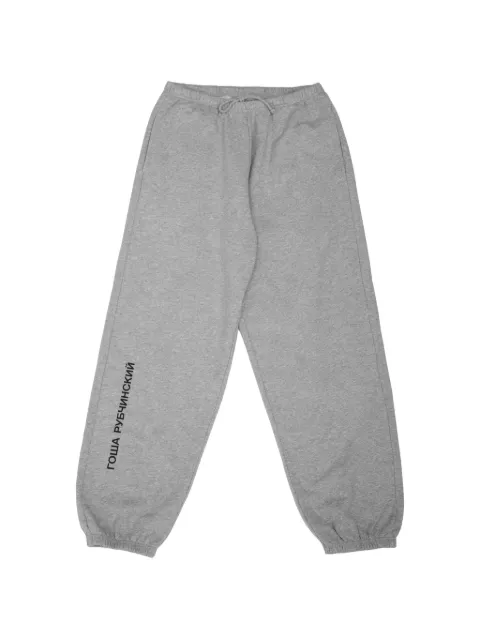 GOSHA RUBCHINSKIY logo-print cuffed track pants Grey SWP0102GREYMELANGE