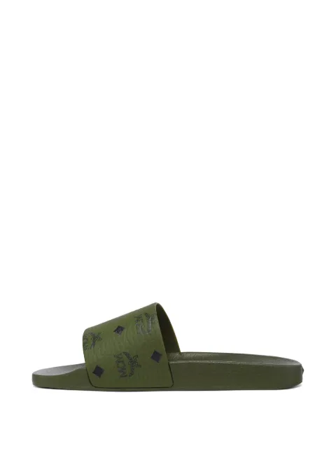 MCM monogram-print slides Green MEXCAMM17K8