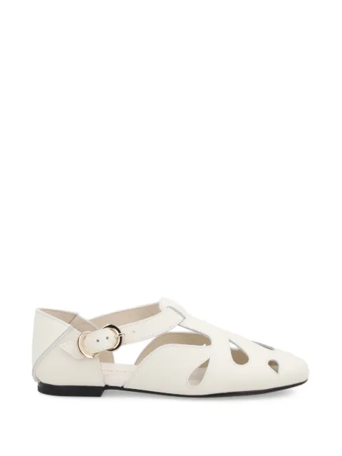FRAU cut-out buckle-fastening ballet flats Neutrals 69M1