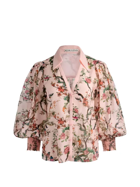alice + olivia Charis floral-print blouse Pink CC604P71018