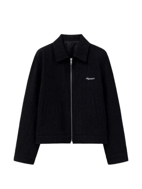 Wooyoungmi logo-plaque zip-up jacket Black W261JP01