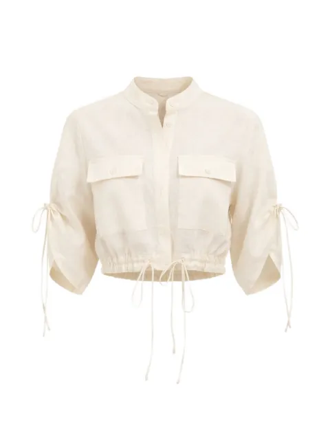 HEVRON Eva drawstring-hem shirt White HSP24T082