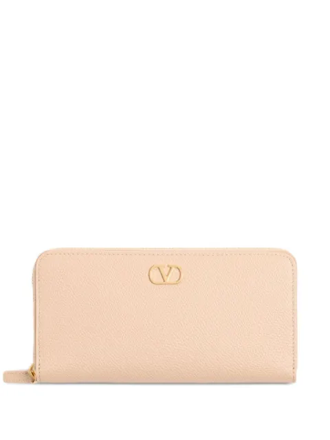 Valentino Garavani VLogo Signature zip wallet in grainy calfskin Neutrals WP0BB3SNP