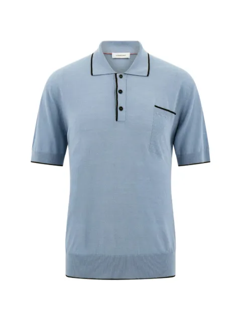 Ferragamo knitted polo with contrasting trims Blue 793894