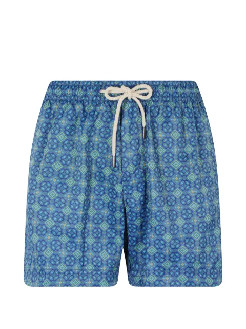PENINSULA SWIMWEAR Capresa geometric-print drawstring-fastening swim shorts Blue P26SBS002CP05