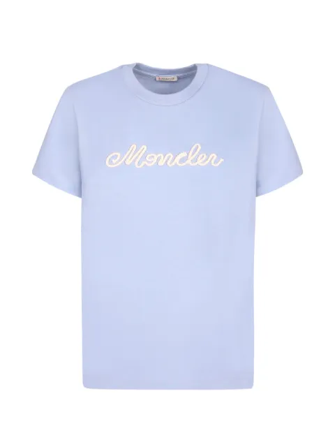 Moncler logo-embroidered T-shirt Blue 8C0005189AUG700