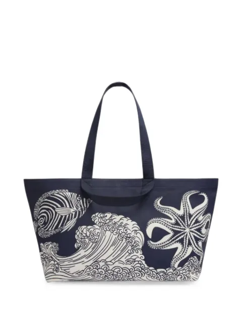 Inoui Editions Poseidon graphic-print tote bag Blue MA23CAP24