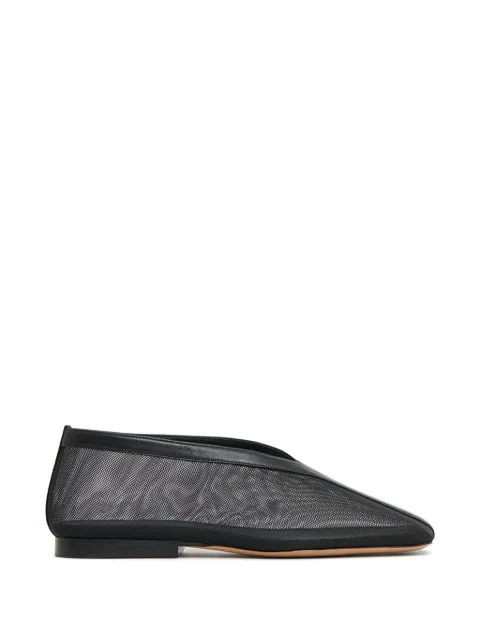 Mansur Gavriel Contorno Square V mesh ballet flats Black WP25F076MH