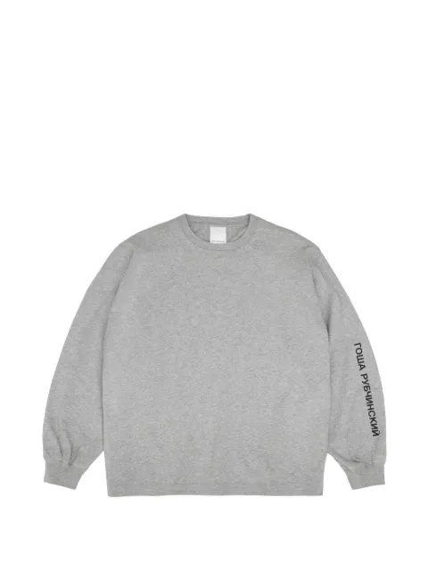 GOSHA RUBCHINSKIY logo-print long-sleeve T-shirt Grey LS0202GREYMELANGE