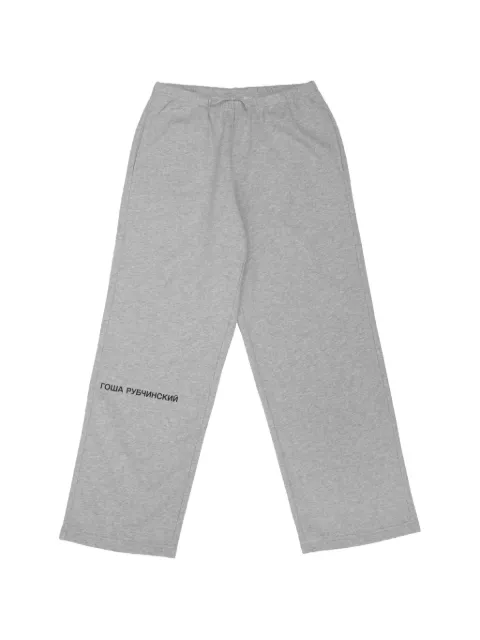GOSHA RUBCHINSKIY logo-print straight-fit track pants Grey SWP0301GREYMELANGE