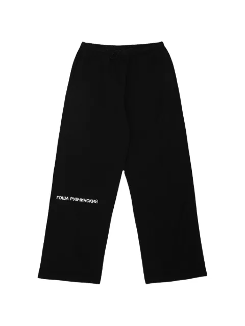 GOSHA RUBCHINSKIY logo-print track pants Black SWP0301BLACK