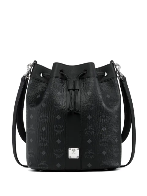 MCM Dessau Visetos medium bucket bag Black MWDGADU02BK