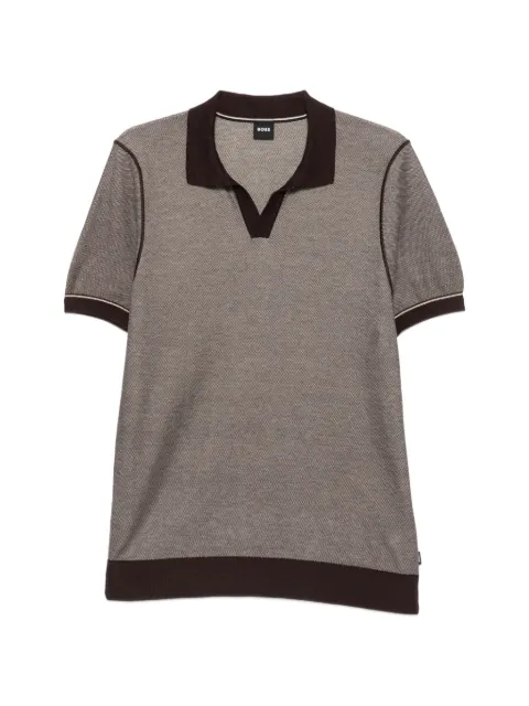BOSS H-Narciso open-collar T-shirt Brown 50560483