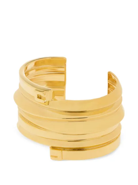 Elisabetta Franchi rigid bracelet with logo details Gold BC02A63E2