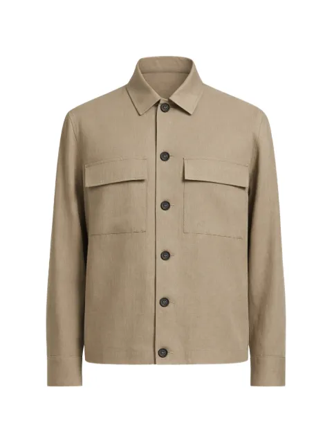 Peserico flap-pocket shirt jacket Neutrals R5225502597