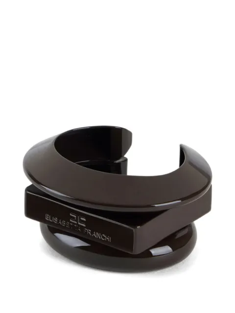 Elisabetta Franchi rigid bracelet with lacquered band Brown BC05B63E2