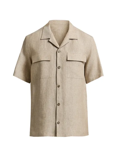 Peserico camp-collar shirt Neutrals R5604702607