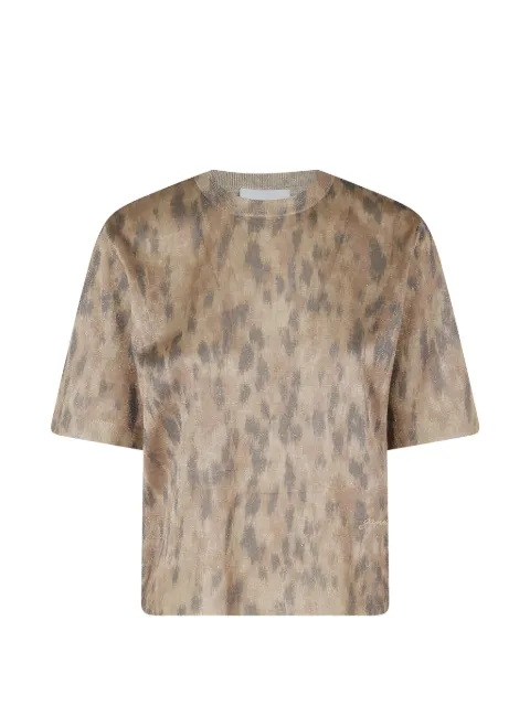 GANNI leopard-print T-shirt Brown A1070258