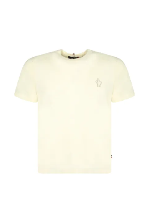 Moncler Grenoble logo-embroidered slub-texture T-shirt White 8C0000389BBO038
