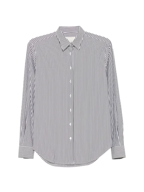 Xacus Marta striped long-sleeve shirt White MARTAKT1105