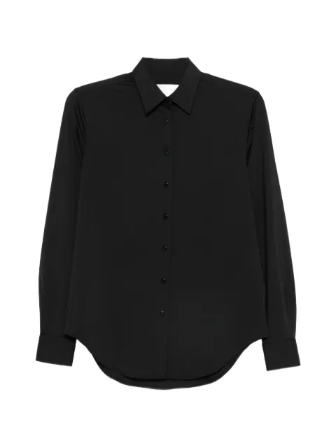 Xacus Marta button-down curved-hem shirt Black MARTAKT1105