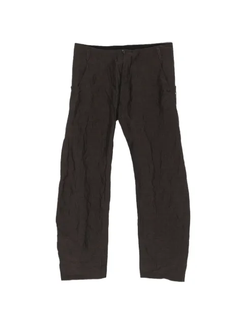 Ma+ crinkled-effect trousers Grey P431LCL2