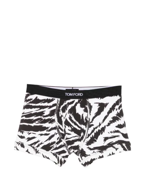 TOM FORD zebra-print logo-waistband boxers briefs White T4LCTBF30060