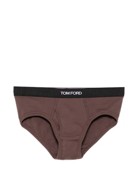 TOM FORD logo-waistband briefs Brown T4LCTBF10040