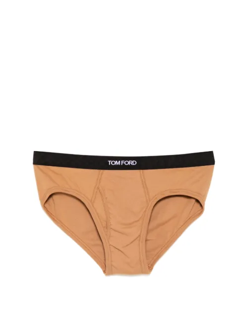 TOM FORD logo-waistband briefs Brown T4LCTBF10040