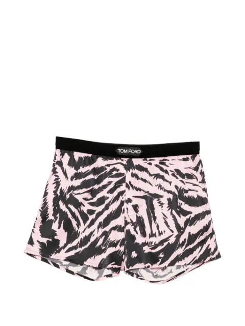 TOM FORD tiger-print logo-patch boxers Pink T4LETBF40030
