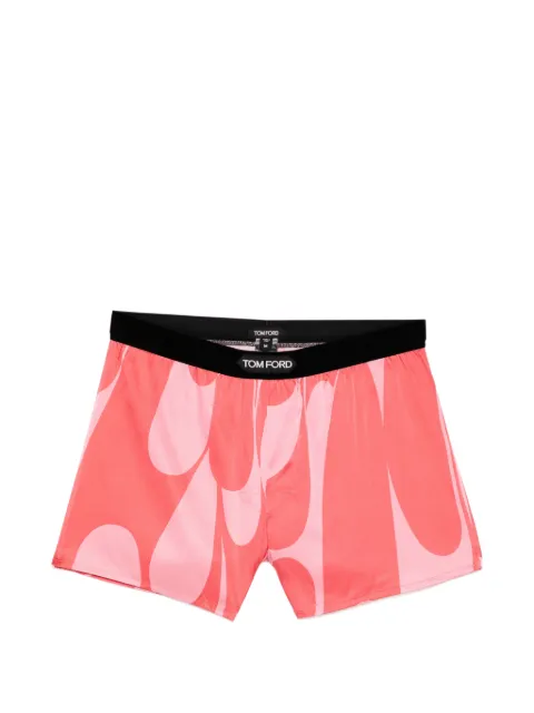 TOM FORD abstract-print silk-blend boxer shorts Pink T4LETBF40200