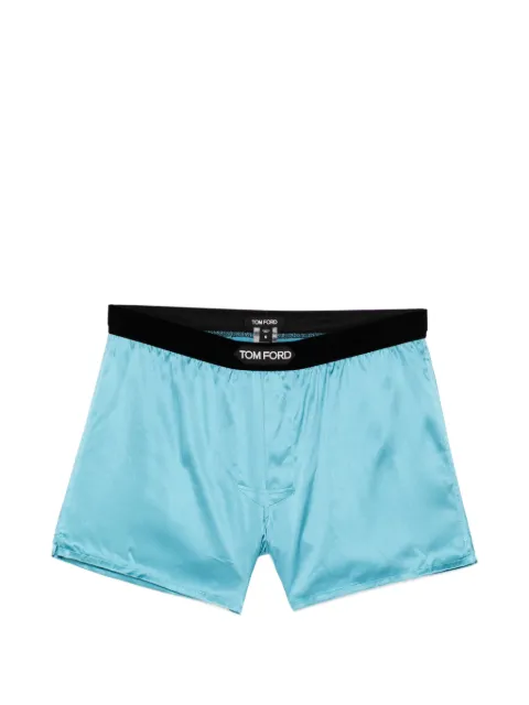 TOM FORD logo-patch boxer shorts Blue T4LETBF40010