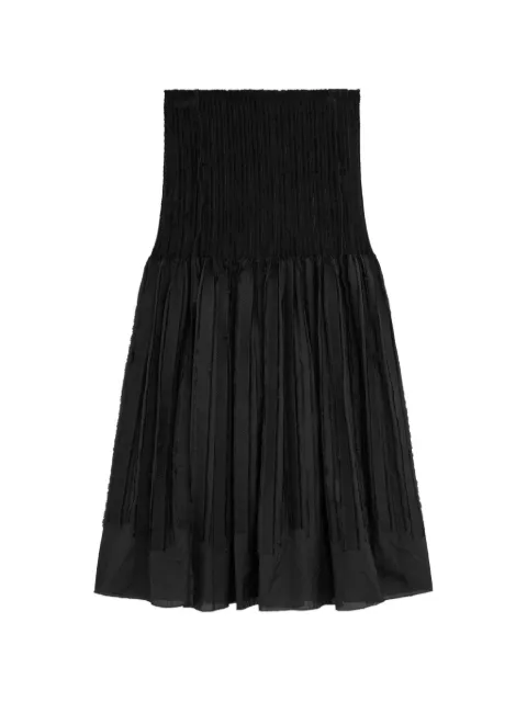Paloma Wool smocked frayed-edge skirt Black WV170