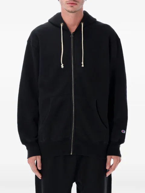 Champion zip-up logo-patch hoodie Black 221764