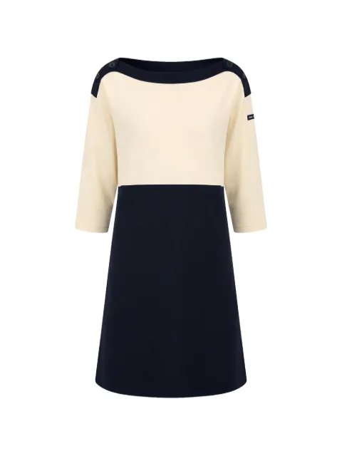 Saint James colour-block button-detail mini dress Blue 4508DALI