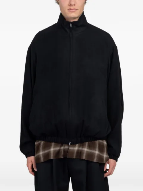 ssstein shirred flannel bomber jacket Black ST1439