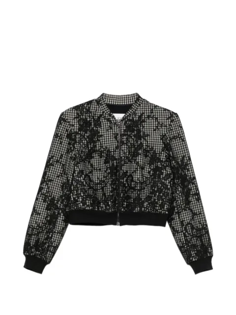 Quetsche houndstooth lace-overlay jacket Black C8SS26J3