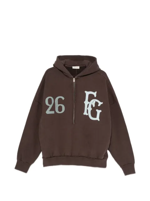 Fear Of God logo-print half-zip hoodie Brown FG9M129945BHF