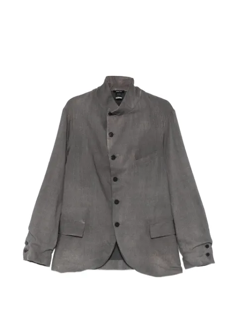 Avant Toi button-up funnel-neck blazer Green 226SU4210TGEVH