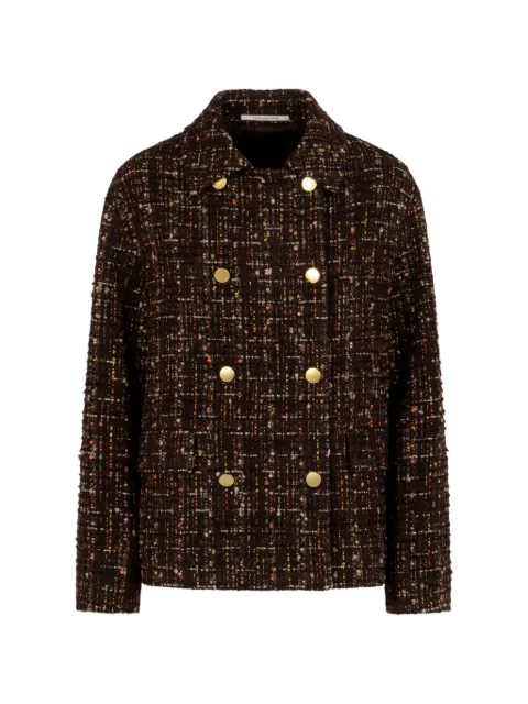 Tagliatore double-breasted tweed coat Brown L30027M108